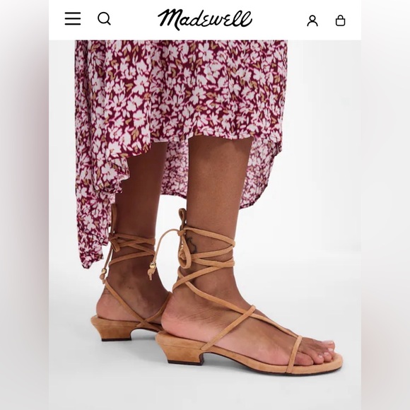 Madewell The Maycie Lace-Up T-Strap Sandal in Suede - Picture 7 of 7